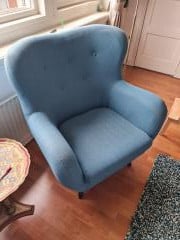Oorfauteuil petrolblauw 3 stuks