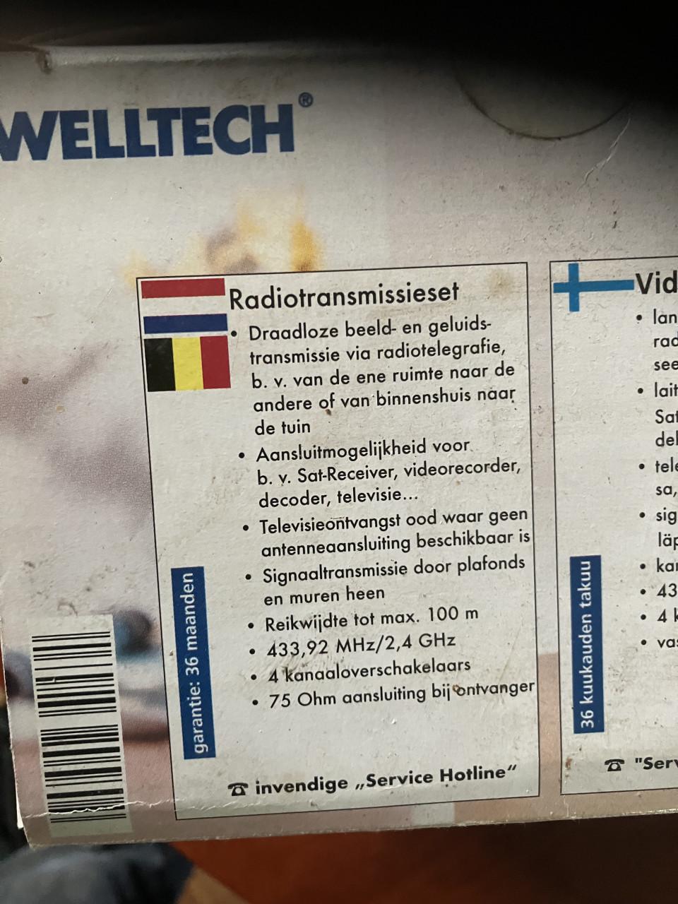 Radio transmissieset/ Videosender Welltech video sender