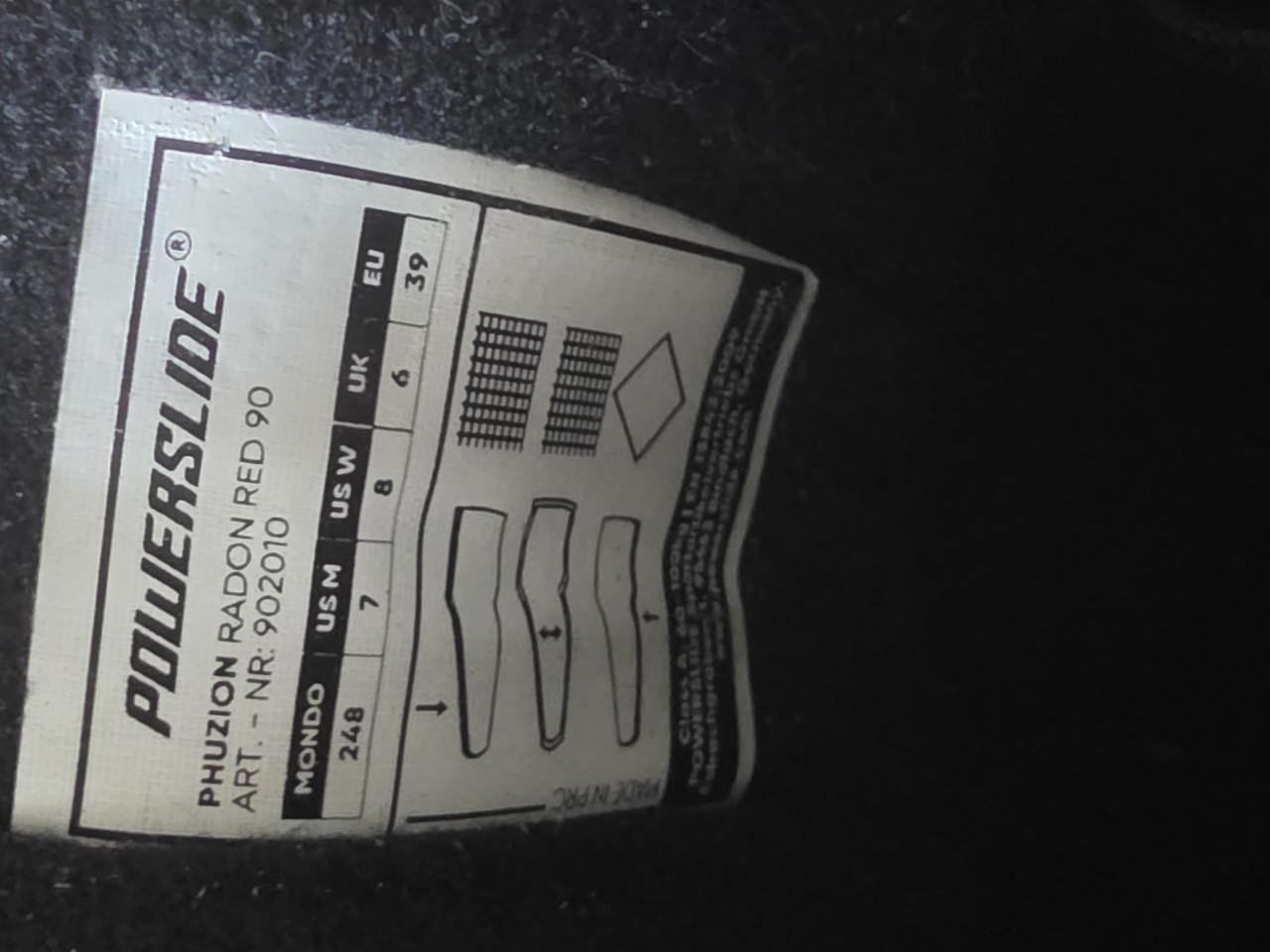 Power slide phusion red 90 maat 39 incl tas en bescherming