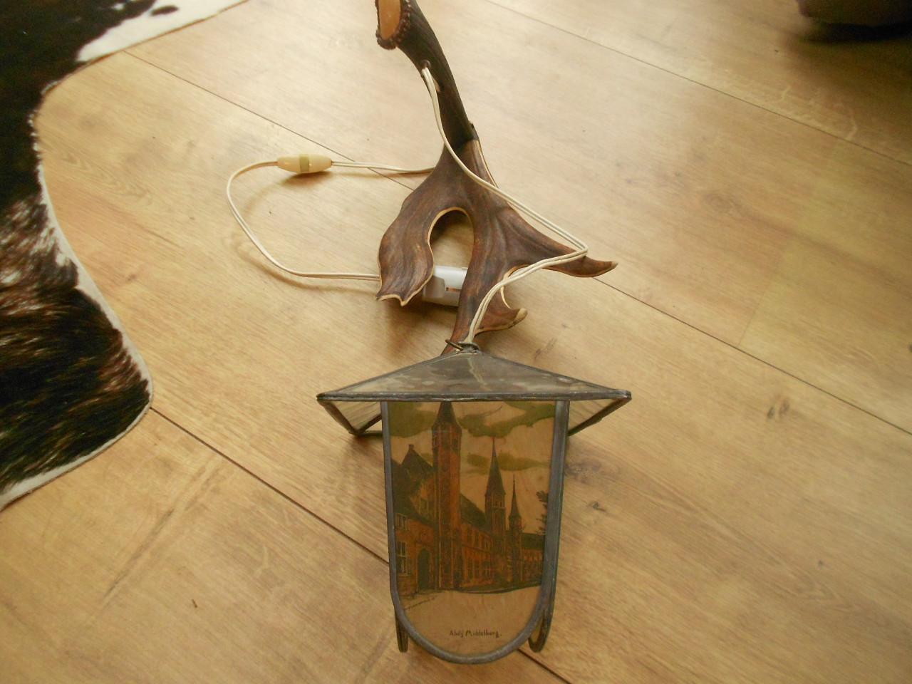 Glas in lood hang lamp lantaarn Middelburg st joris, lange jan, stadhuis