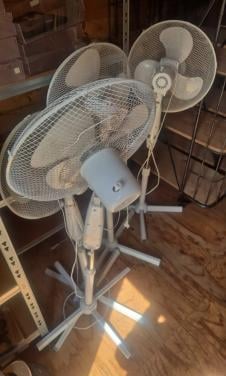 5x staande ventilatoren en 1x tafelmodel ventilator