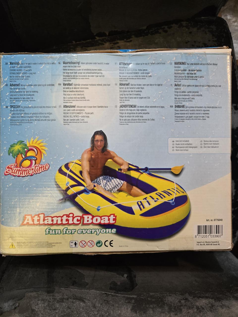 Opblaasbare recreatieboot  Summertime, model Atlantic Boat 215 x 110 cm.