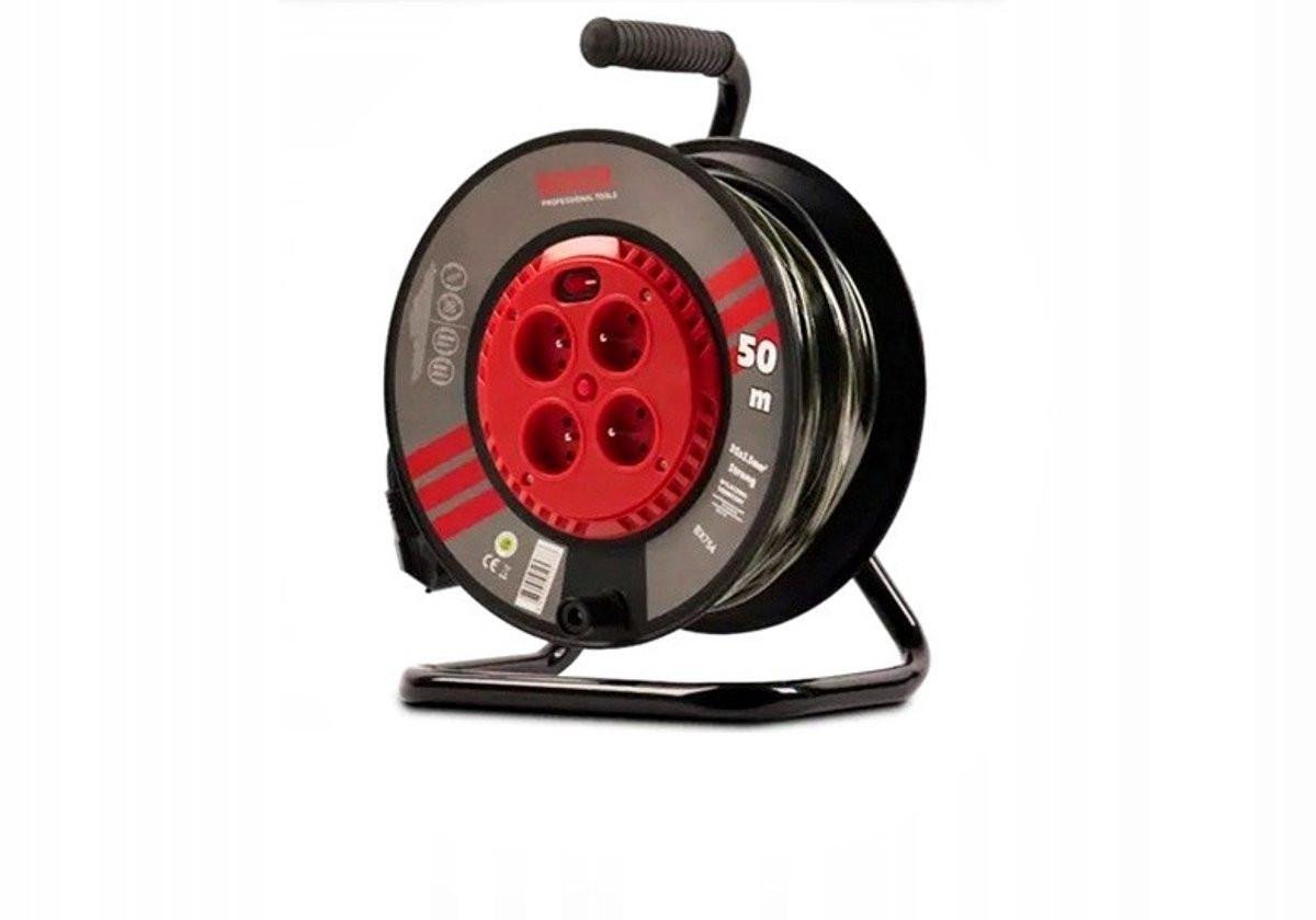 Boxer Kabelhaspel - Tuin verlengsnoer - 4 Stopcontacten - 50 meter - 3x2,5m
