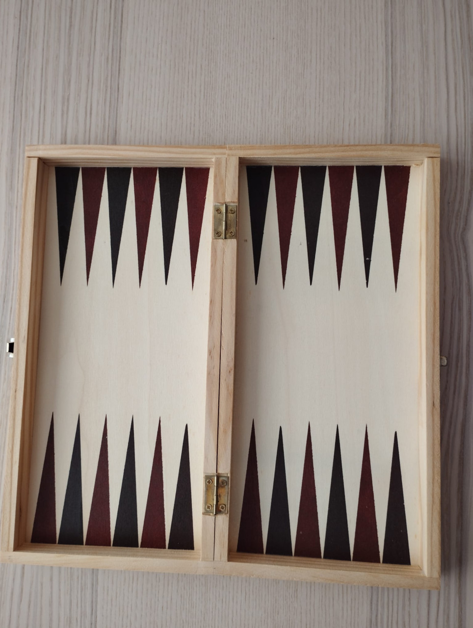 Houten schaakset, inklapbaar schaakbord + backgammon
