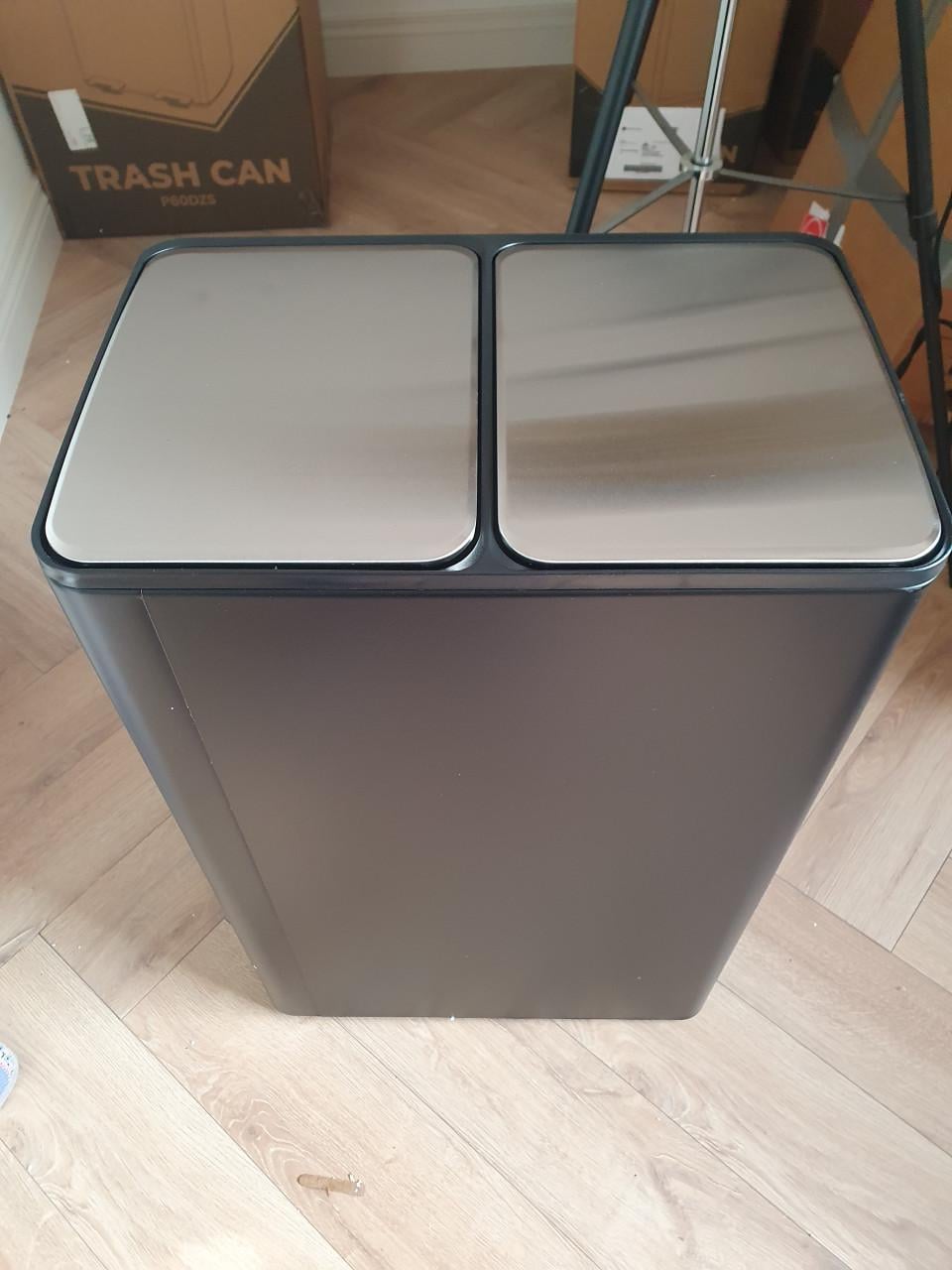 Bayt Prullenbak 60L – 27L + 33L – 2 Compartimenten – Touch – Zwart