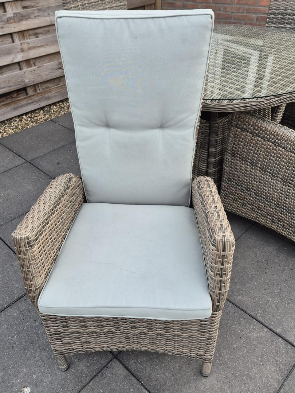Tuinset verstelbare stoelen + 120 cm Nieuwe Tafel (Bezorging mogelijk)