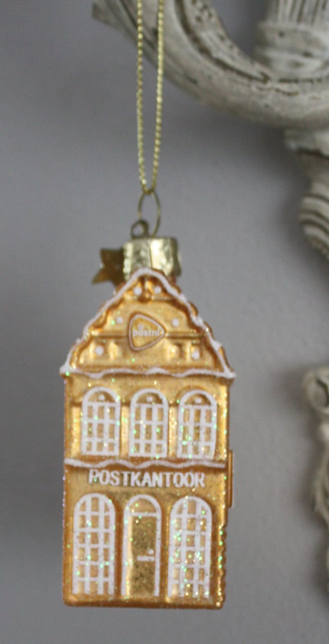 Glazen kerstbal postkantoor