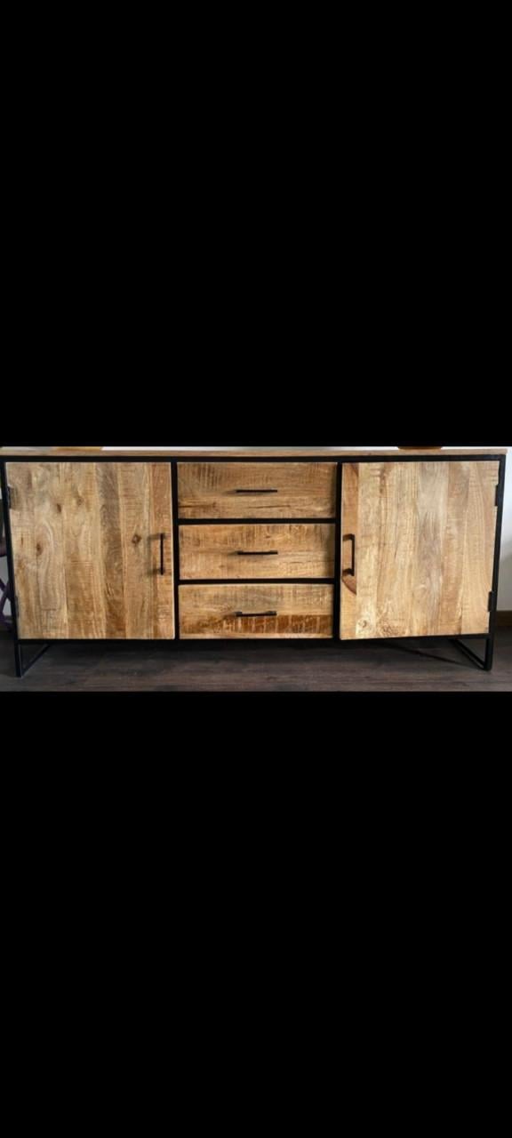 Mango hout dressoir en eettafel