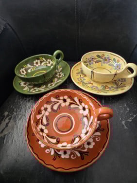 3 spaanse terra cotta (soep) koppen. In zeer goede staat. Doorsnee kop 12.5