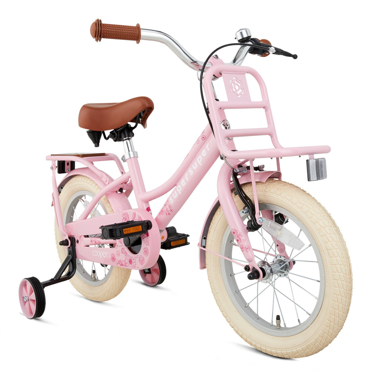 Nieuwe Supersuper 2025 Cooper Bamboo Meisjesfiets 12" 21cm Remnaaf 1 versn.