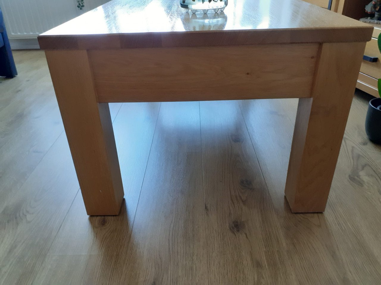 Als NIEUW: salontafel KELSEY massief EIKEN hout met lade