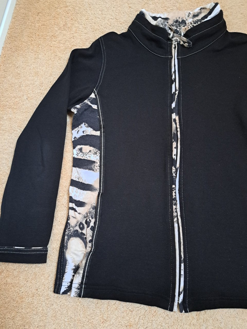 Z.g.a.n zwart vest met tijgerprint  : Rabe