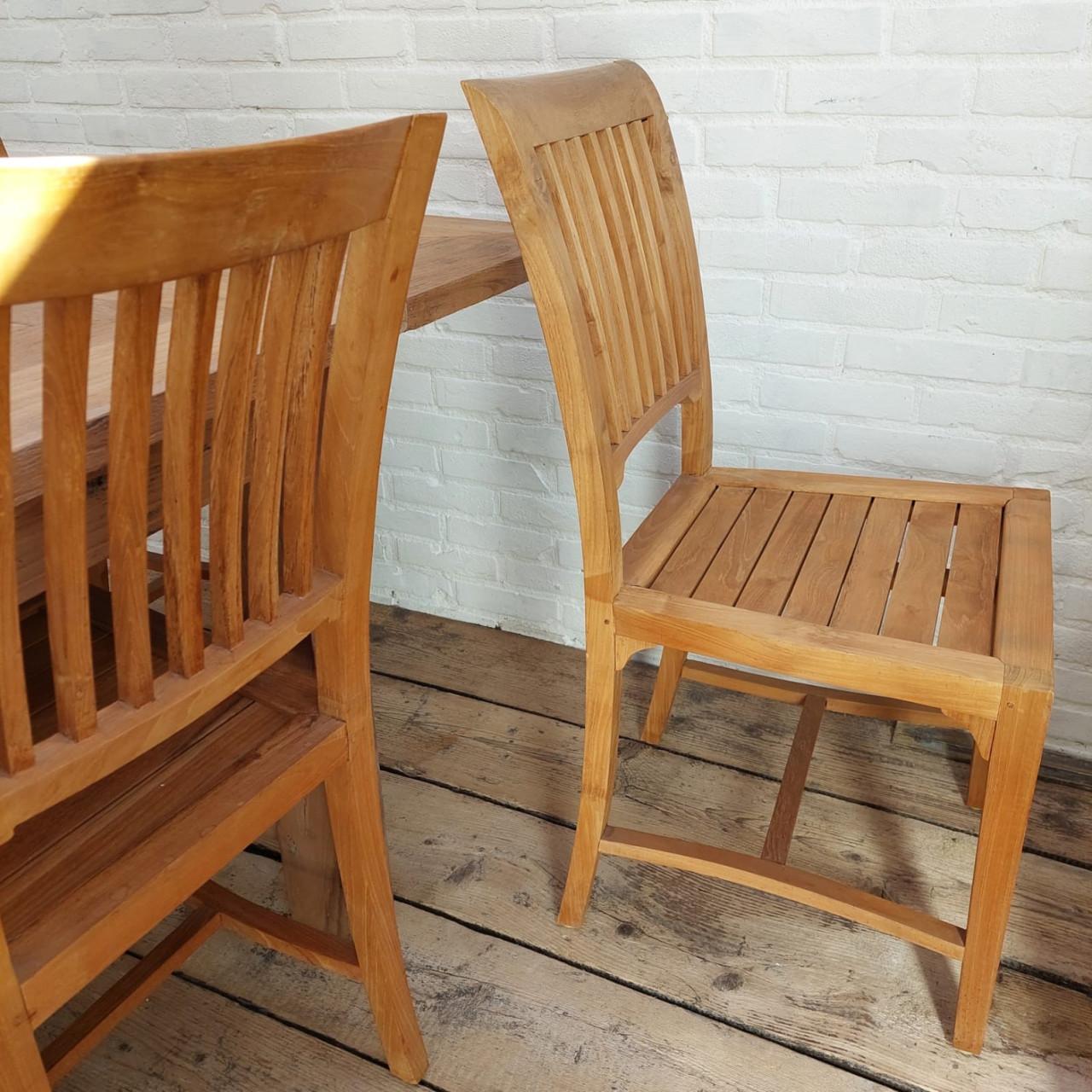 Zes teakhouten stoelen eetkamer,tuin