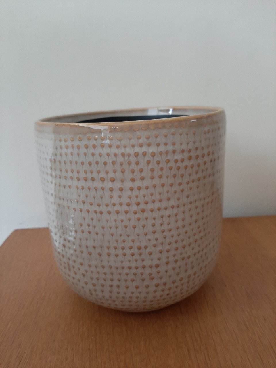 Set van 3 beige bloempotten Leenbakker