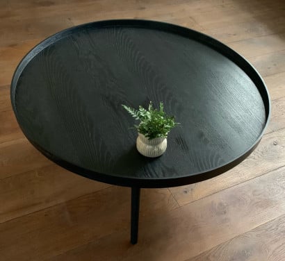 Salontafel Woood zwart rond