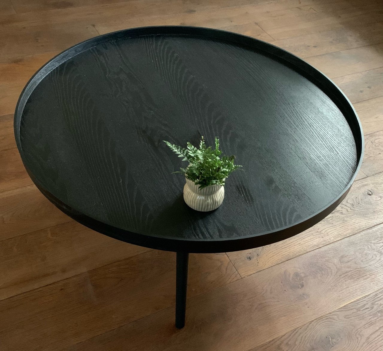 Salontafel Woood zwart rond