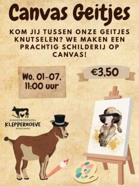Canvas geitjes schilderen bij de Klepperhoeve