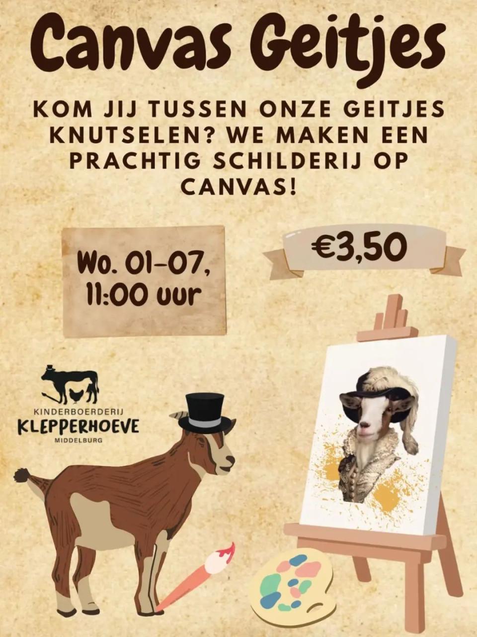 Canvas geitjes schilderen bij de Klepperhoeve