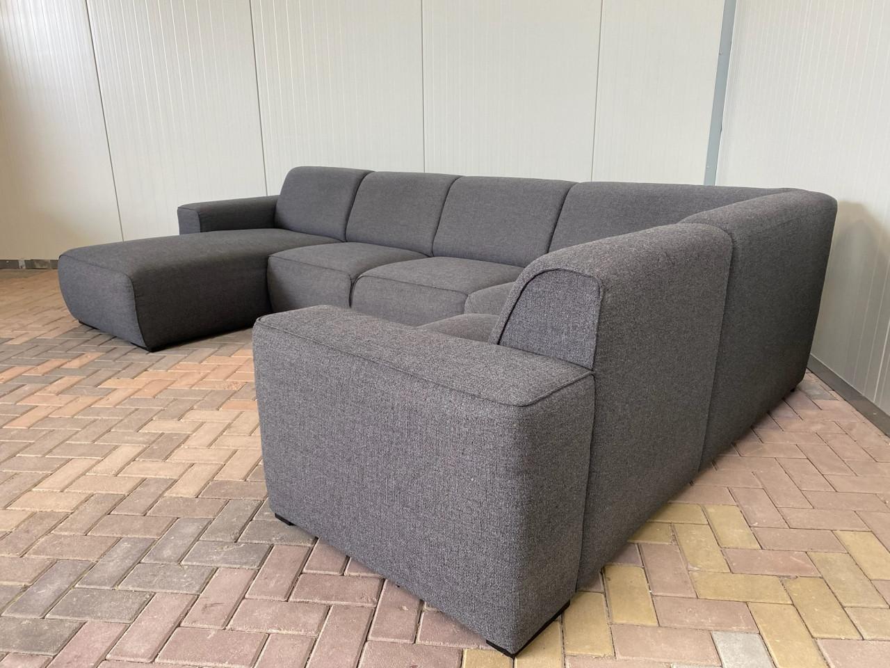 Grijs Stoffen U-Bankstel-Extra Grote Lounge Hoekbank-Gratis Levering