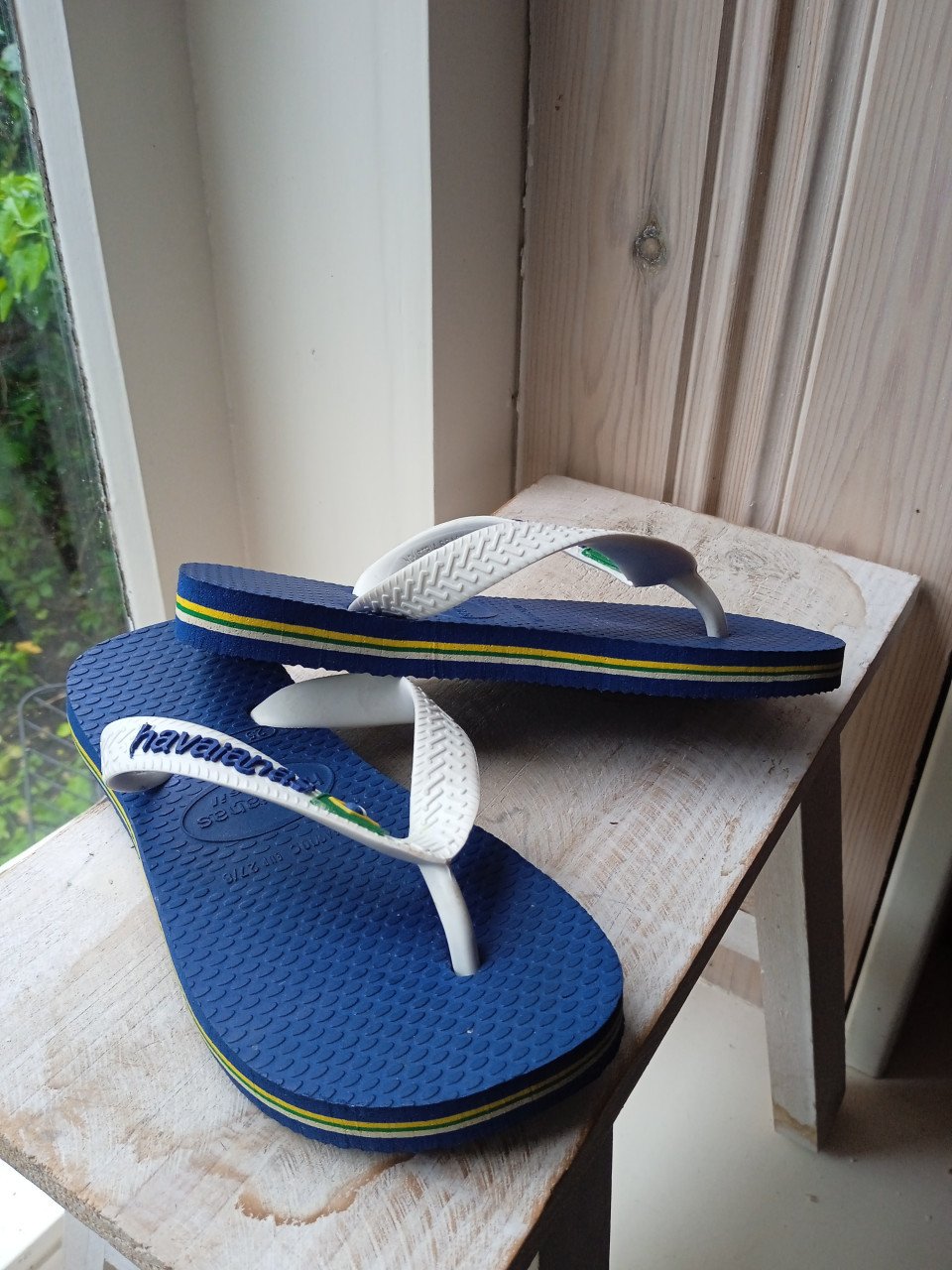 Slippers Havaianas maat EUR 27/28 ~ blauw-witte slippertjes