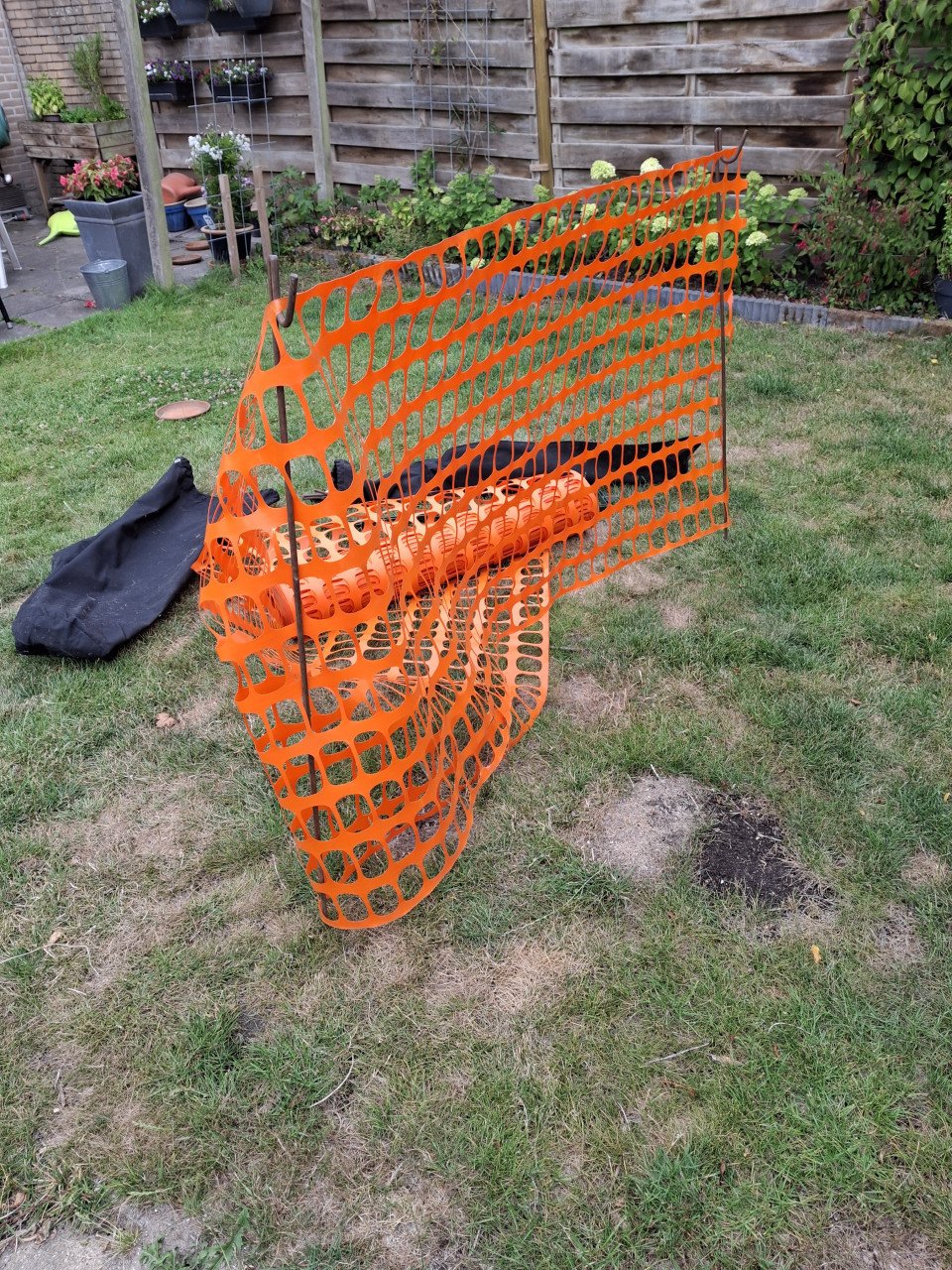Schapennet voor afzetting op camping.