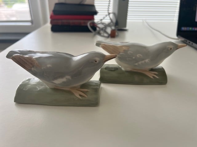 Handgeschilderde porseleinen vogels