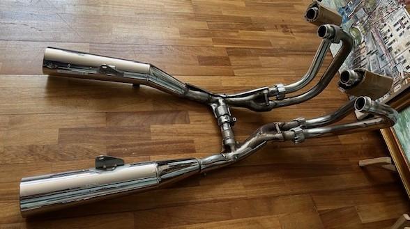 Uitlaat sankei  goede staat  mooi chroom   honda  type 750 na 1984