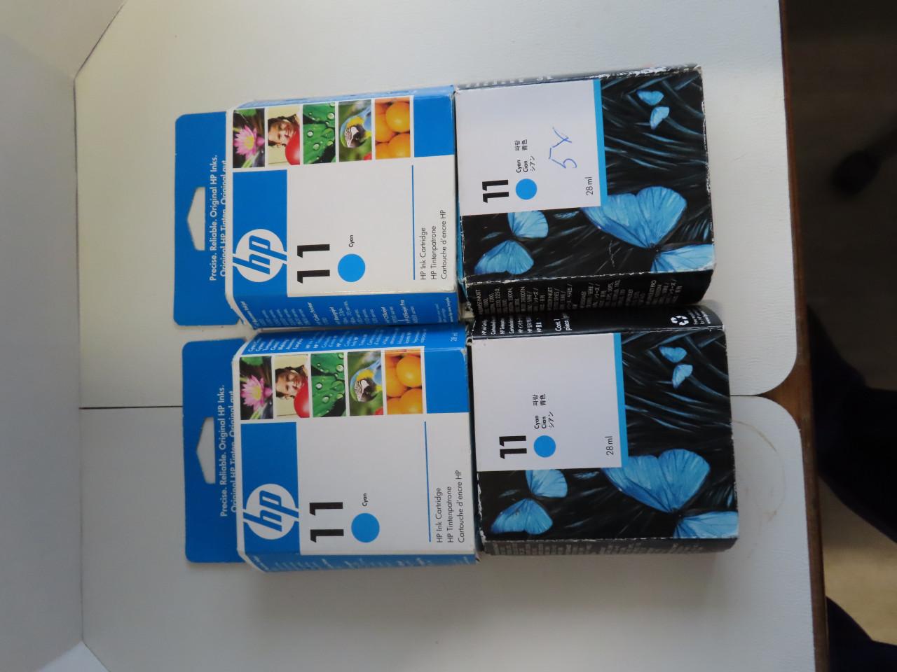 HP 11 cartridges rood, geel en blauw per stuk €.15,00