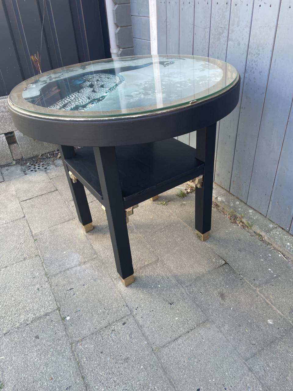 Uniek stevig Tafeltje met pauw