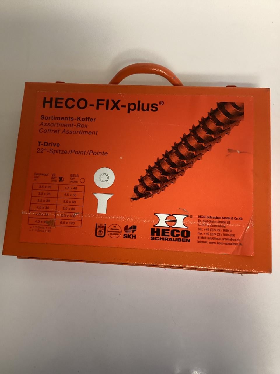 Heco schroeven in nieuwe stalen koffer