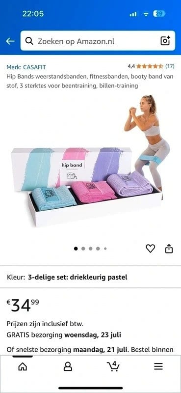 Casafit Hip Band set van 3 stuks nieuw in doos