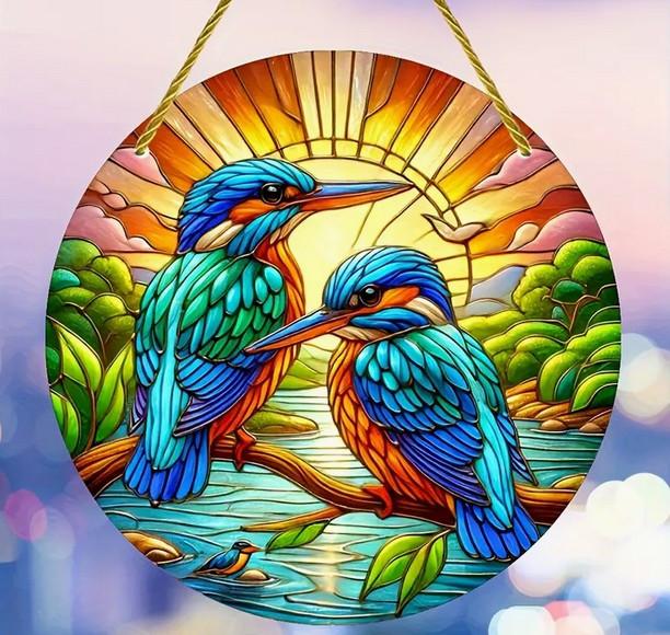 Raamhanger ijsvogel  ( extra kleurrijk )