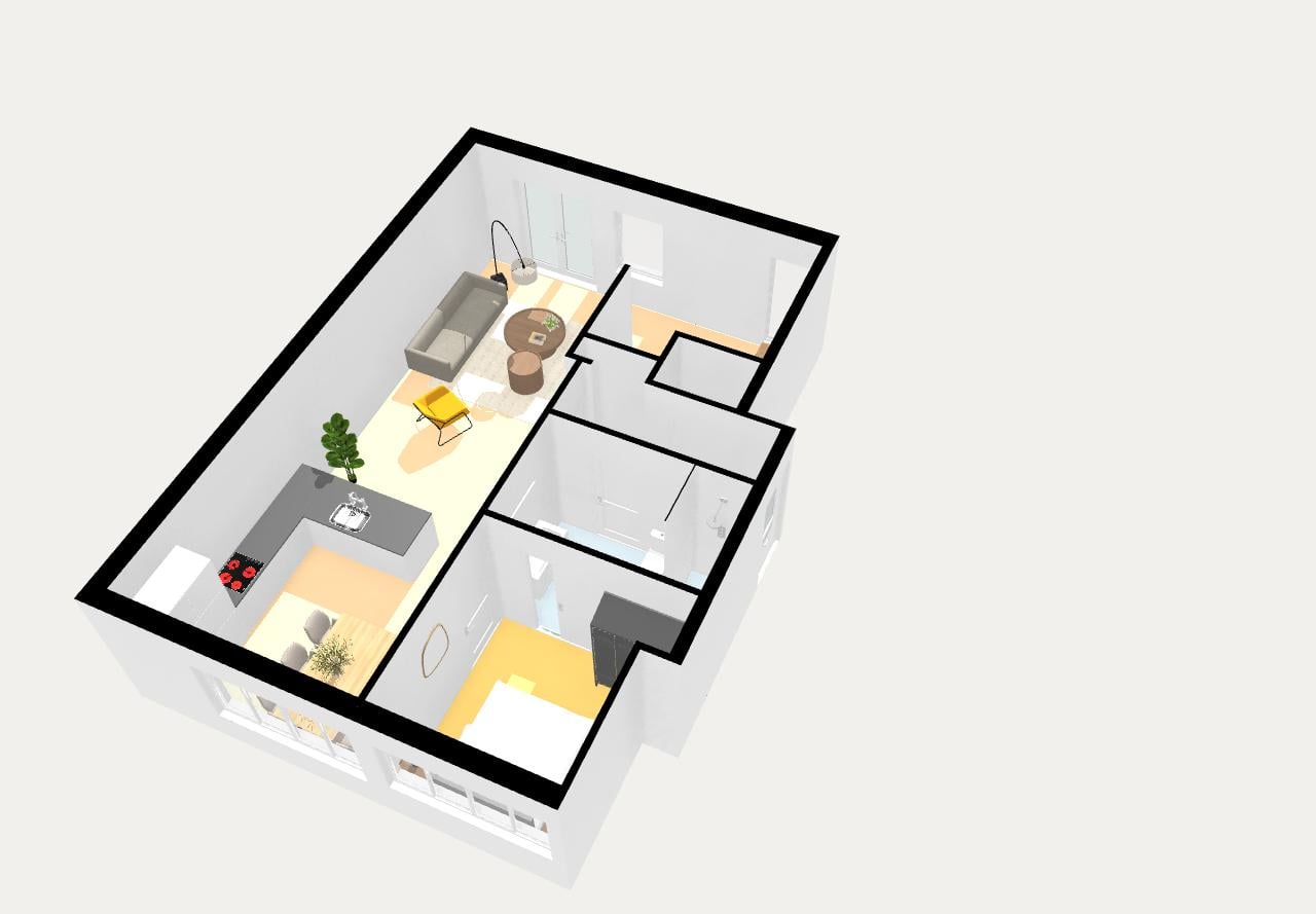 Te Huur  2 kamer Woning