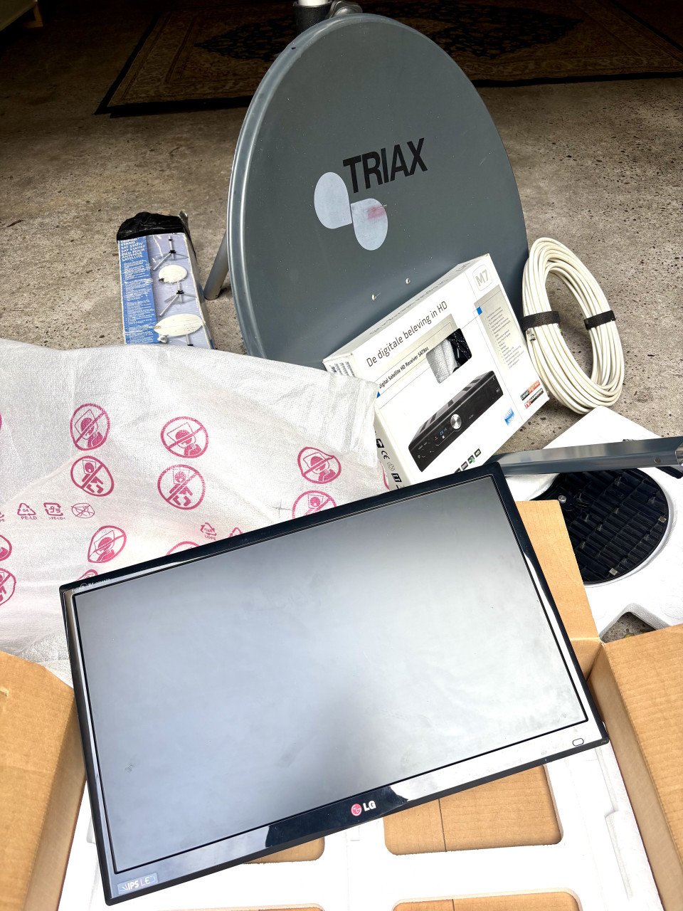 Complete set voor TV op de camping
