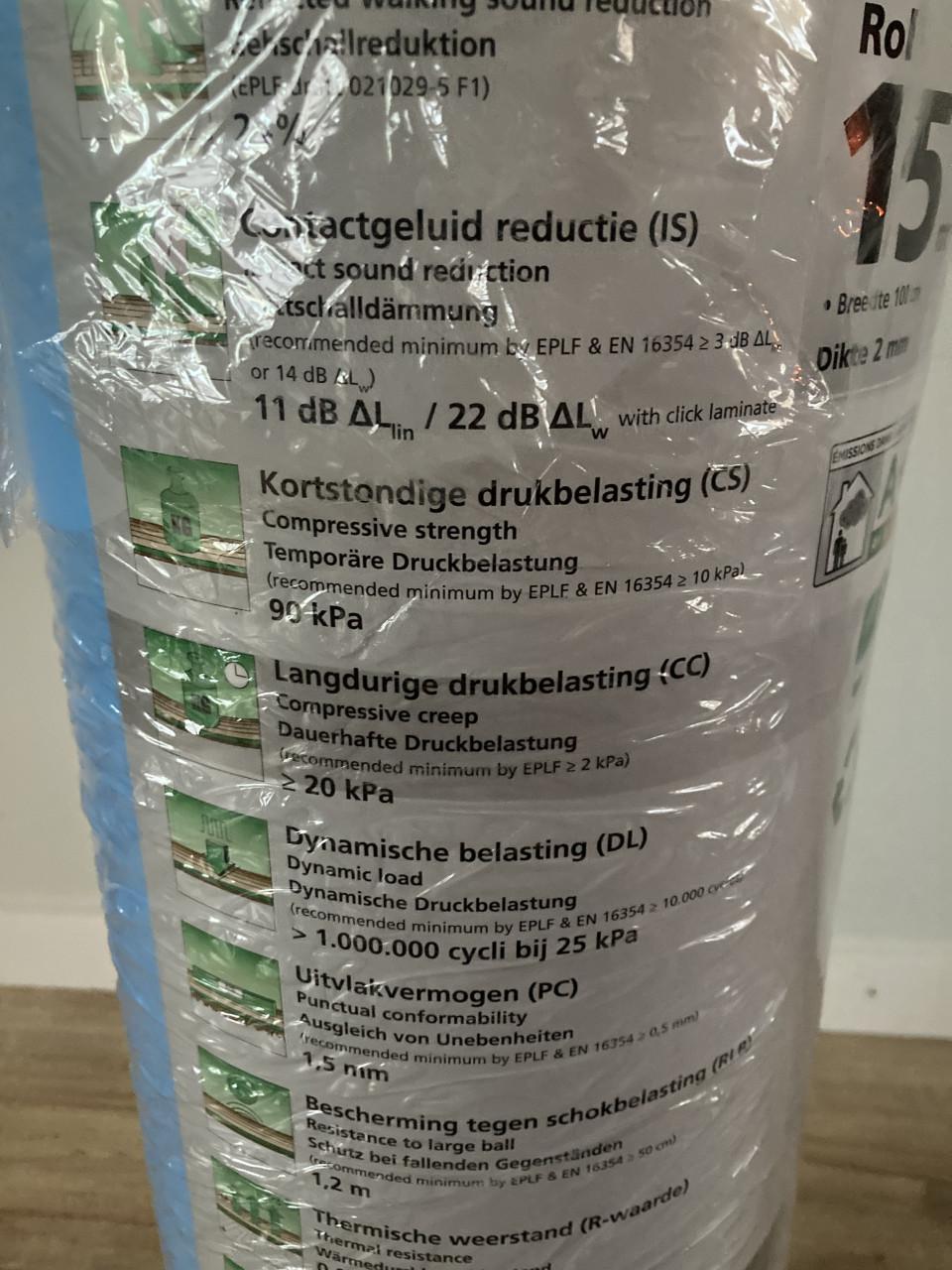 Ondervloer voor kliklaminaat Bluefloor 11dB