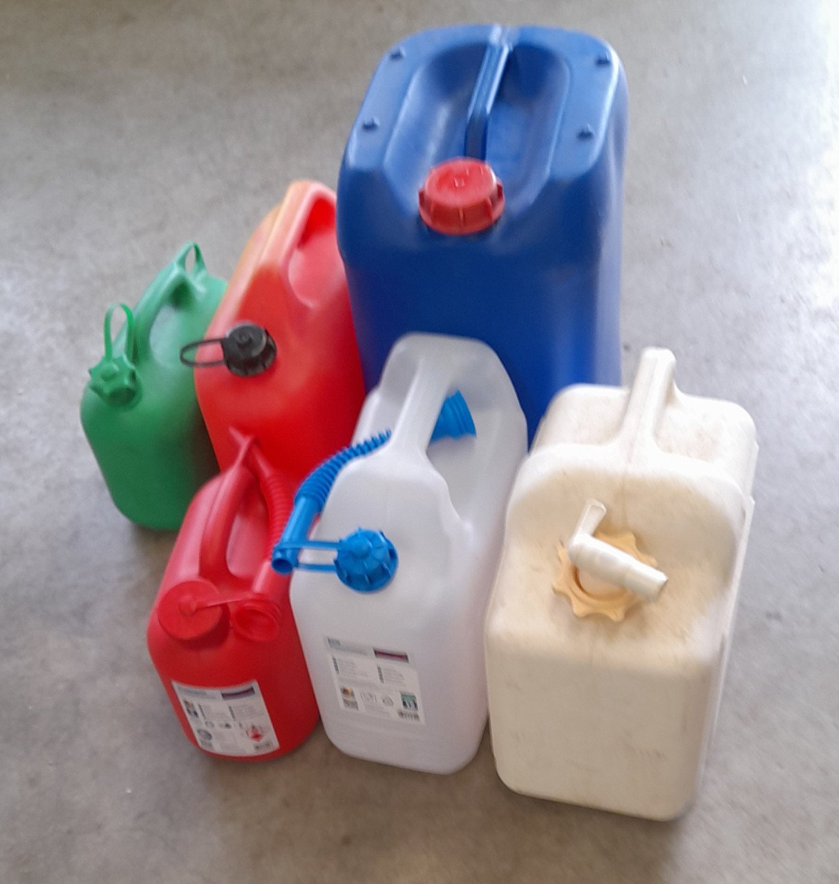 Jerrycans.