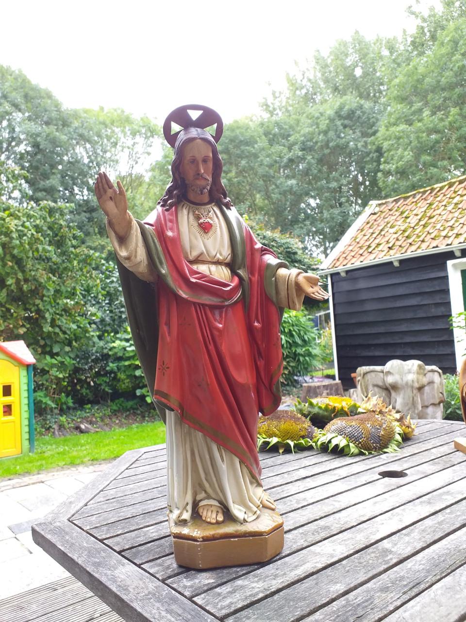 """"Antiek Heilig hart Christus beeld nog in prima staat.""""