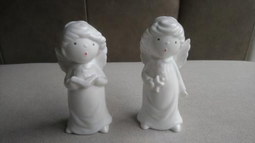Set porseleinen engeltjes kerst