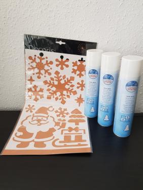 3 x sneeuwspray + sjabloon