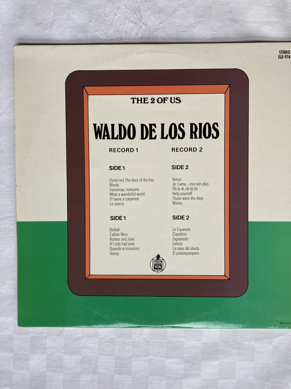 Waldo de los Rios The 2 of Us dubbel lp ELD 976 Hispavox