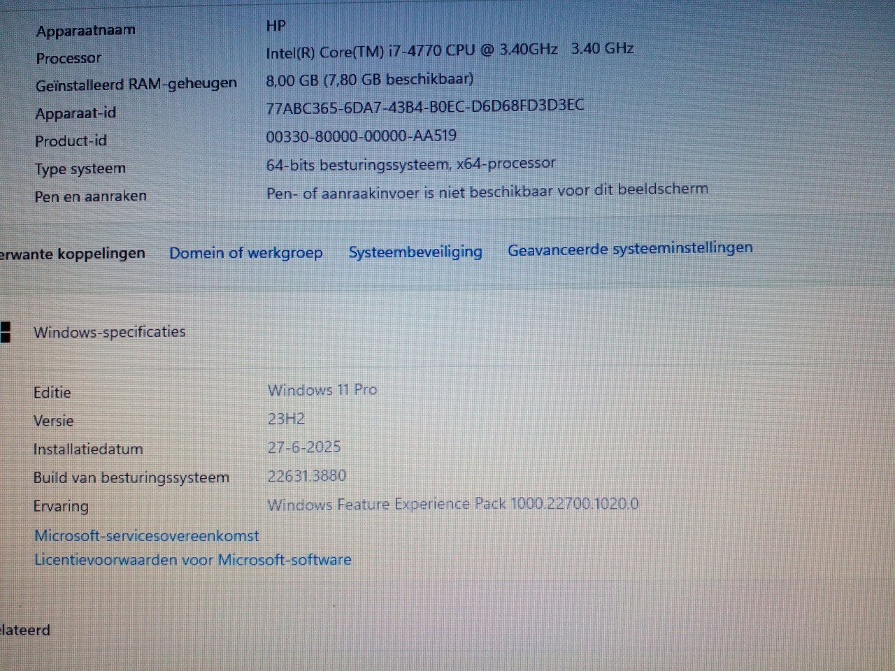 Complete pc set Intel i7 / wifi / monitor/ boxjes / tb/muis.