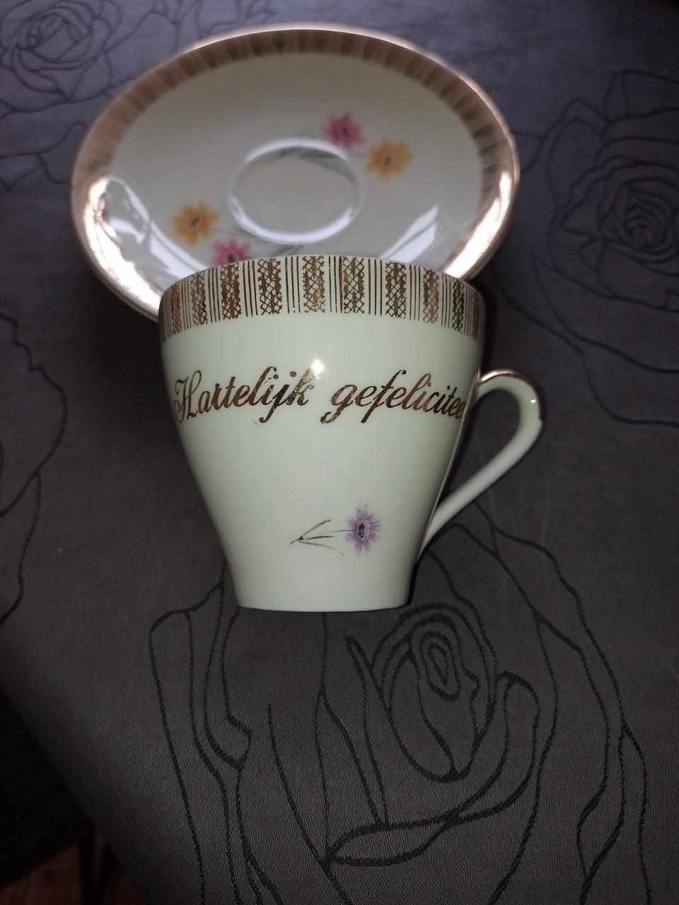 2 x kop en schotel vintage