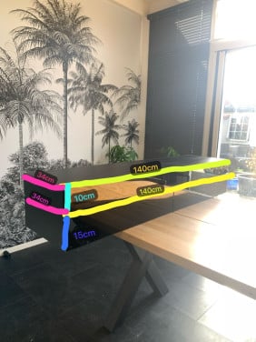Hangend tv meubel zwart