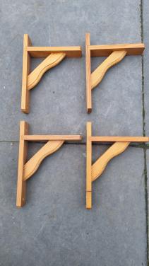 4x houten plankdrager