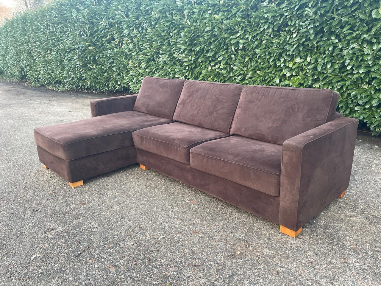 GRATIS LEVERING HEEL NL Bruin Montel Stoffen Hoekbank