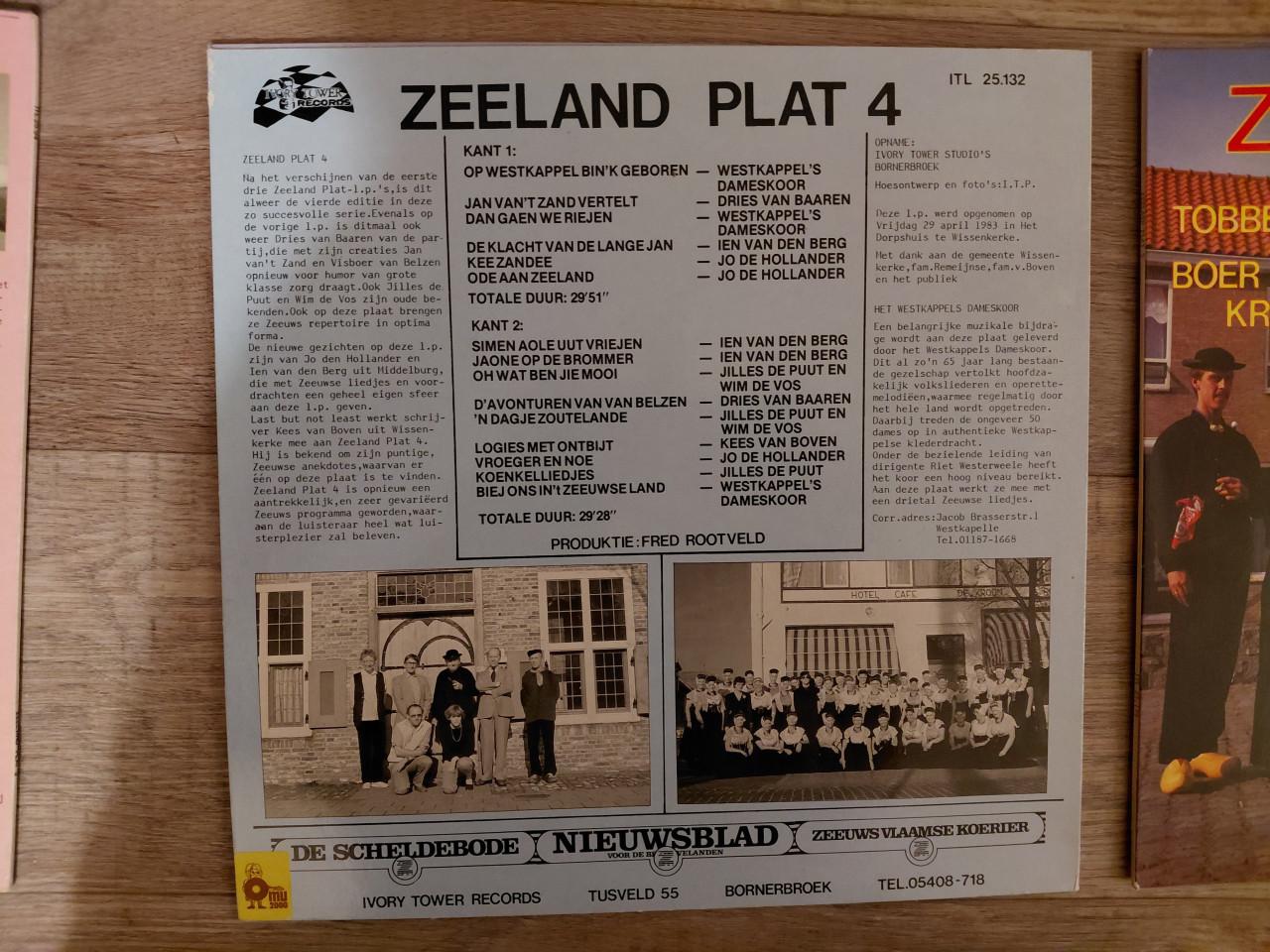 5 LP's Zeeland plat . Nrs: 1, 2, 3, 4 en 5.