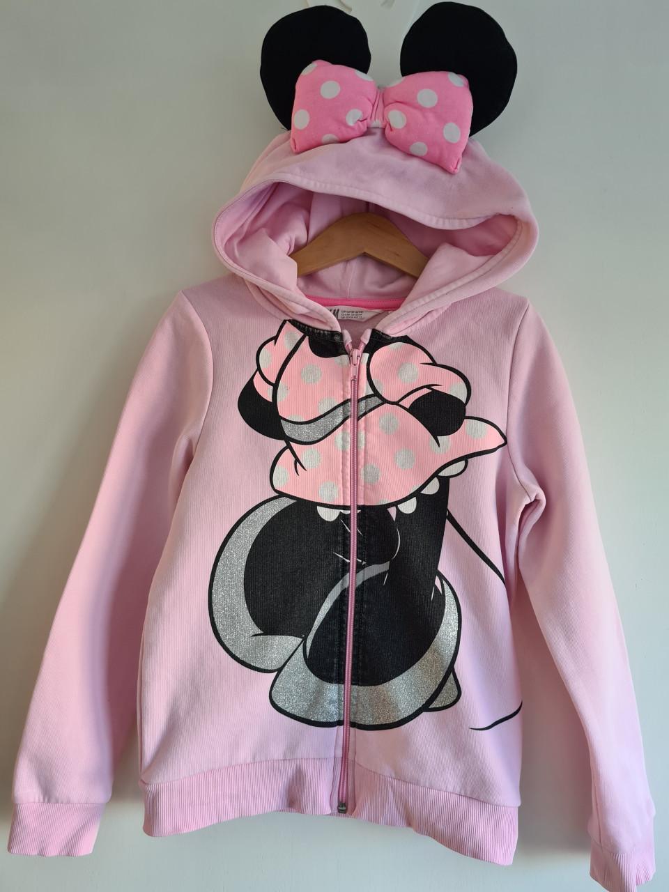 Minnie Mouse  Disney roze hoodie sweater vest van H&M  Maat 122-128