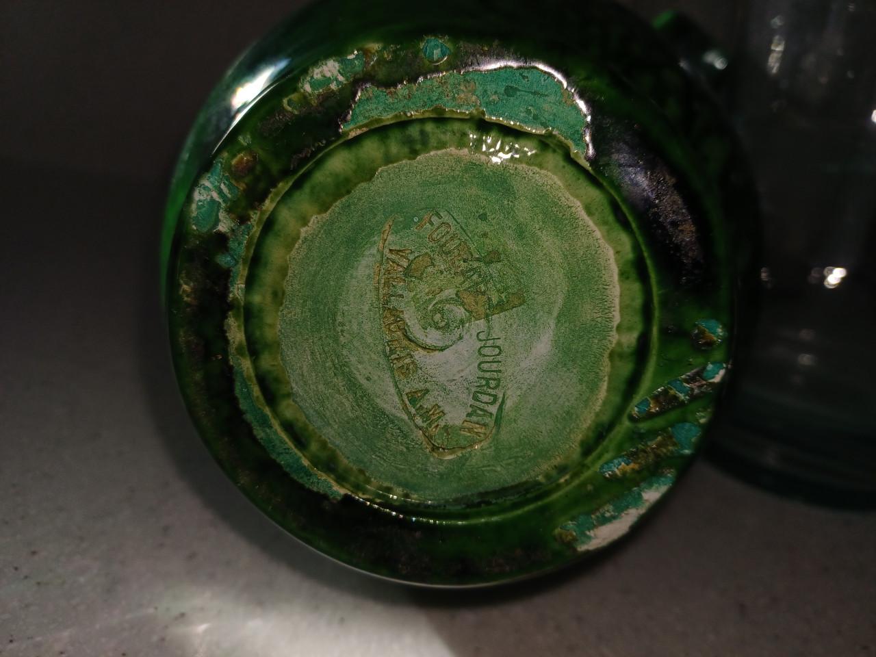 Groene vaas, potje en klein vaasje