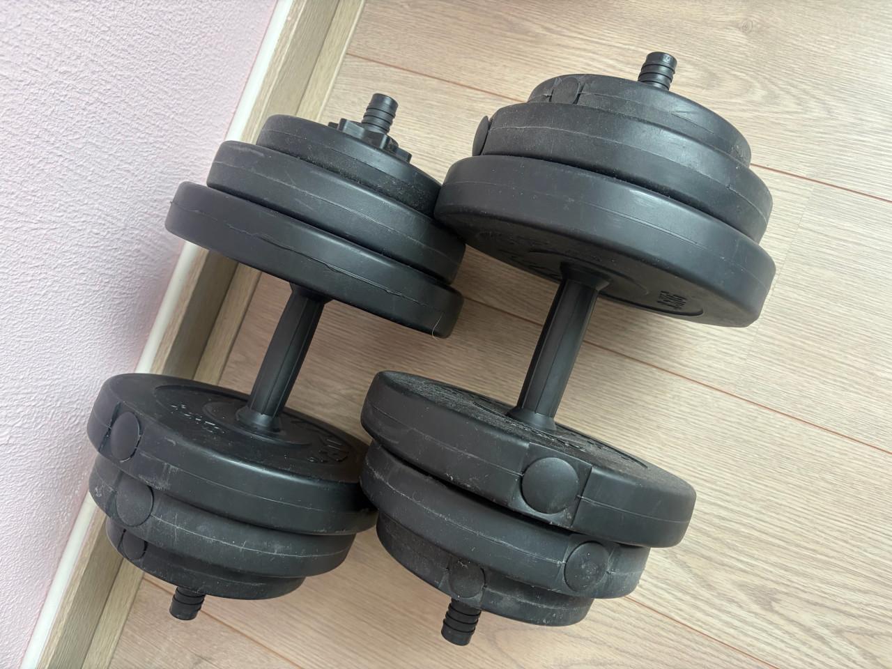 Halterset, totaal 28 kg