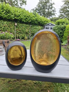 2 zwart/goud deco